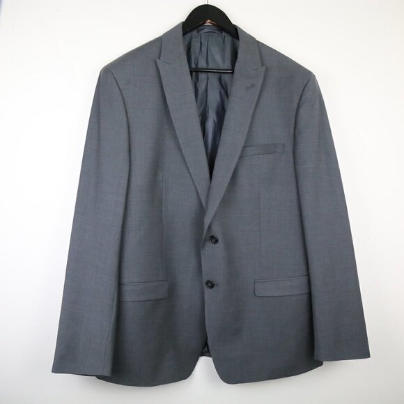 Calvin Klein Wool Blend Men's Grey Suit Blazer 46R - Picture 1 of 6